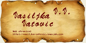 Vasiljka Vatović vizit kartica